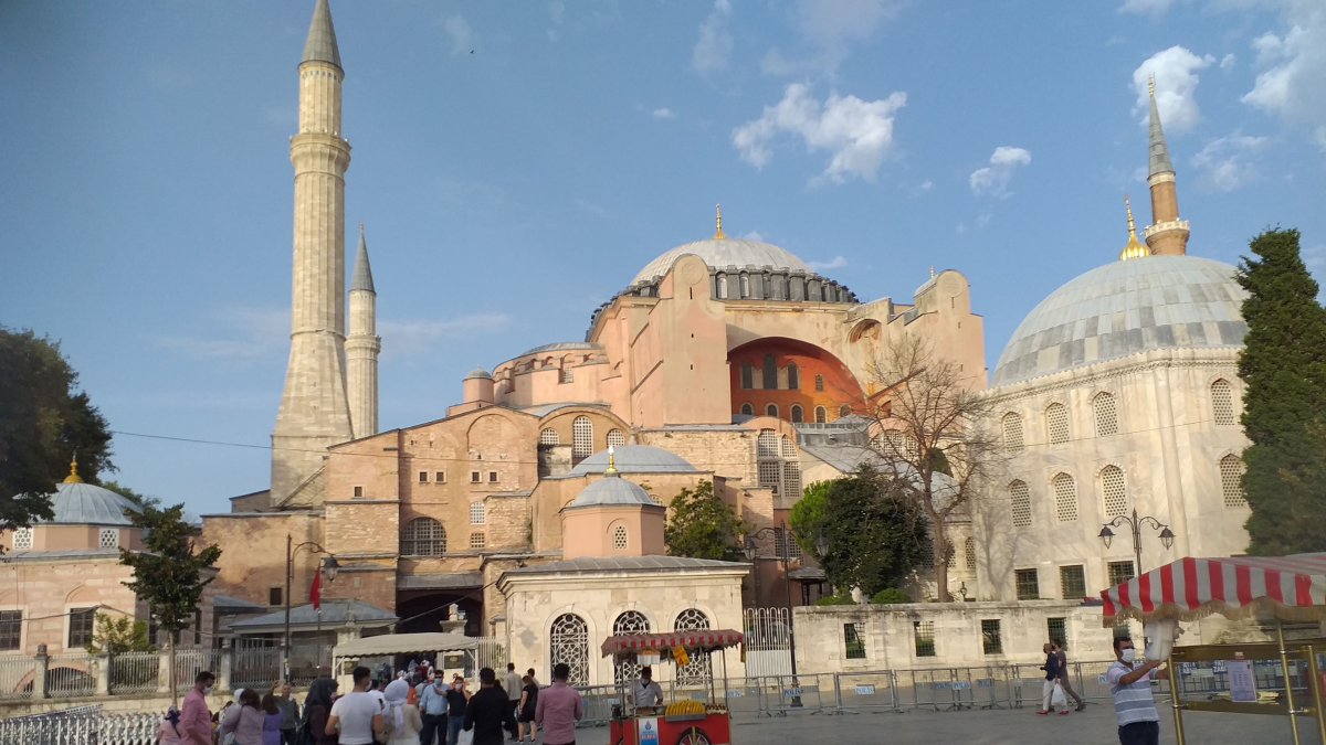 The Hagia Sophia seen from Sultanahmet Square in Istanbul